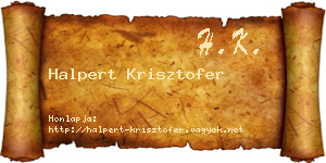 Halpert Krisztofer névjegykártya